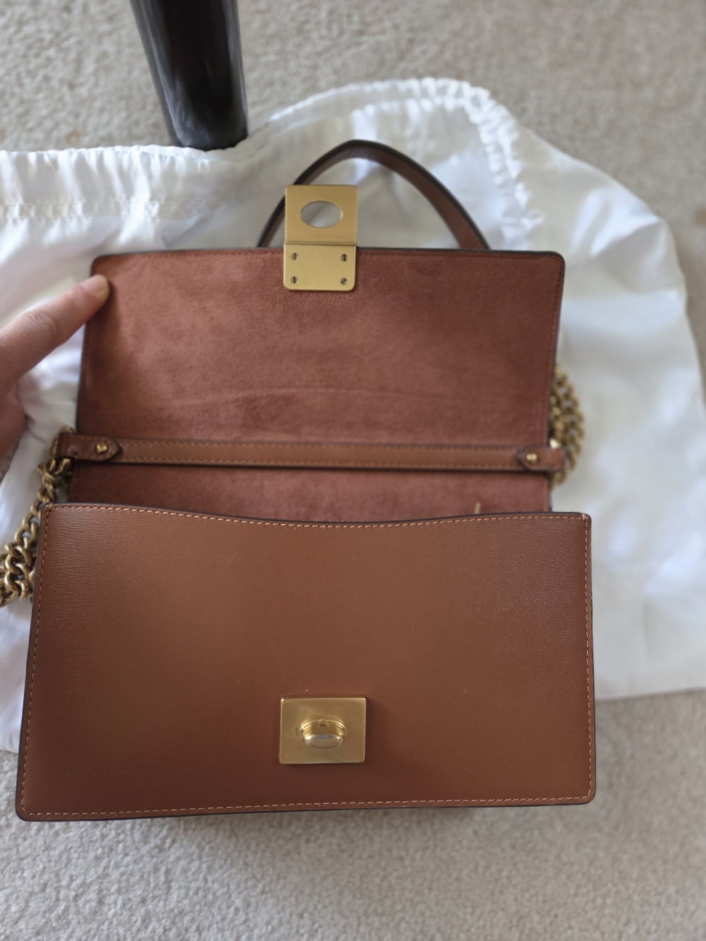 COACH Hutton Box Leather Shoulder Bag - Picture 2 of 10